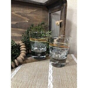 Baileys Original Irish Cream, Bubble Base Rocks Latte Ring Logo Glasses Set of 2